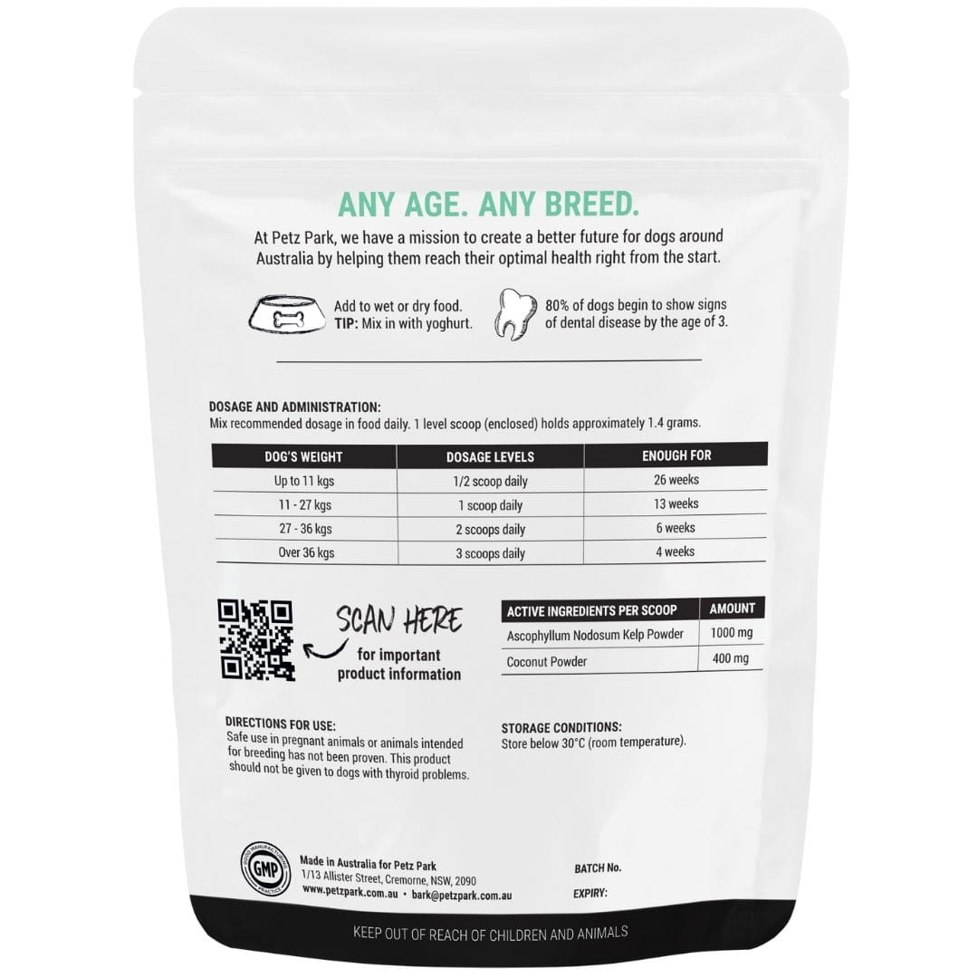 petz park dental range, dental kelp for dogs, kelp for dogs dosage