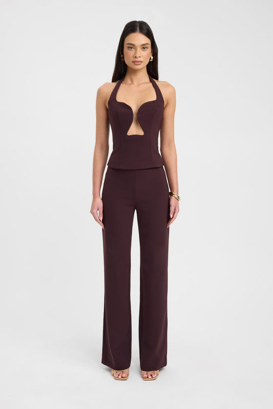 side Alto Low Cut Top Kookai Fitted Plungeneck Sleeveless Womens-Blouse 