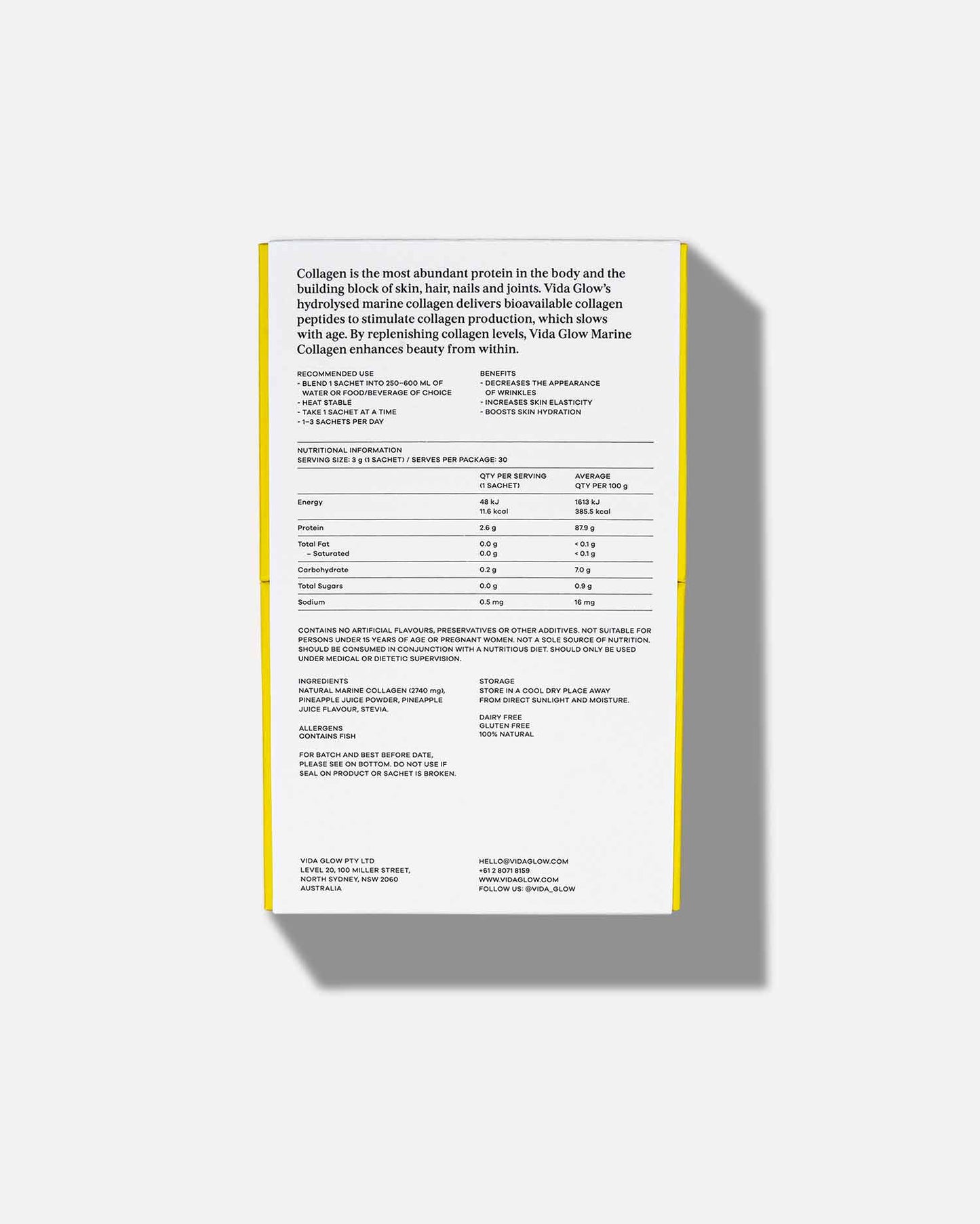 Natural Marine Collagen Sachets - Pineapple